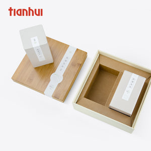 Bamboo Lid Cardboard Box with 2 Tin Cans (10 Pieces)